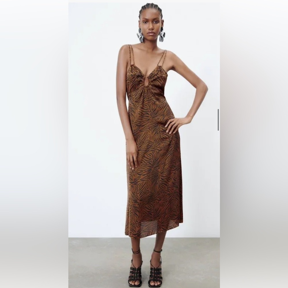 Zara Animal Print Midi Dress REF. 2157/038